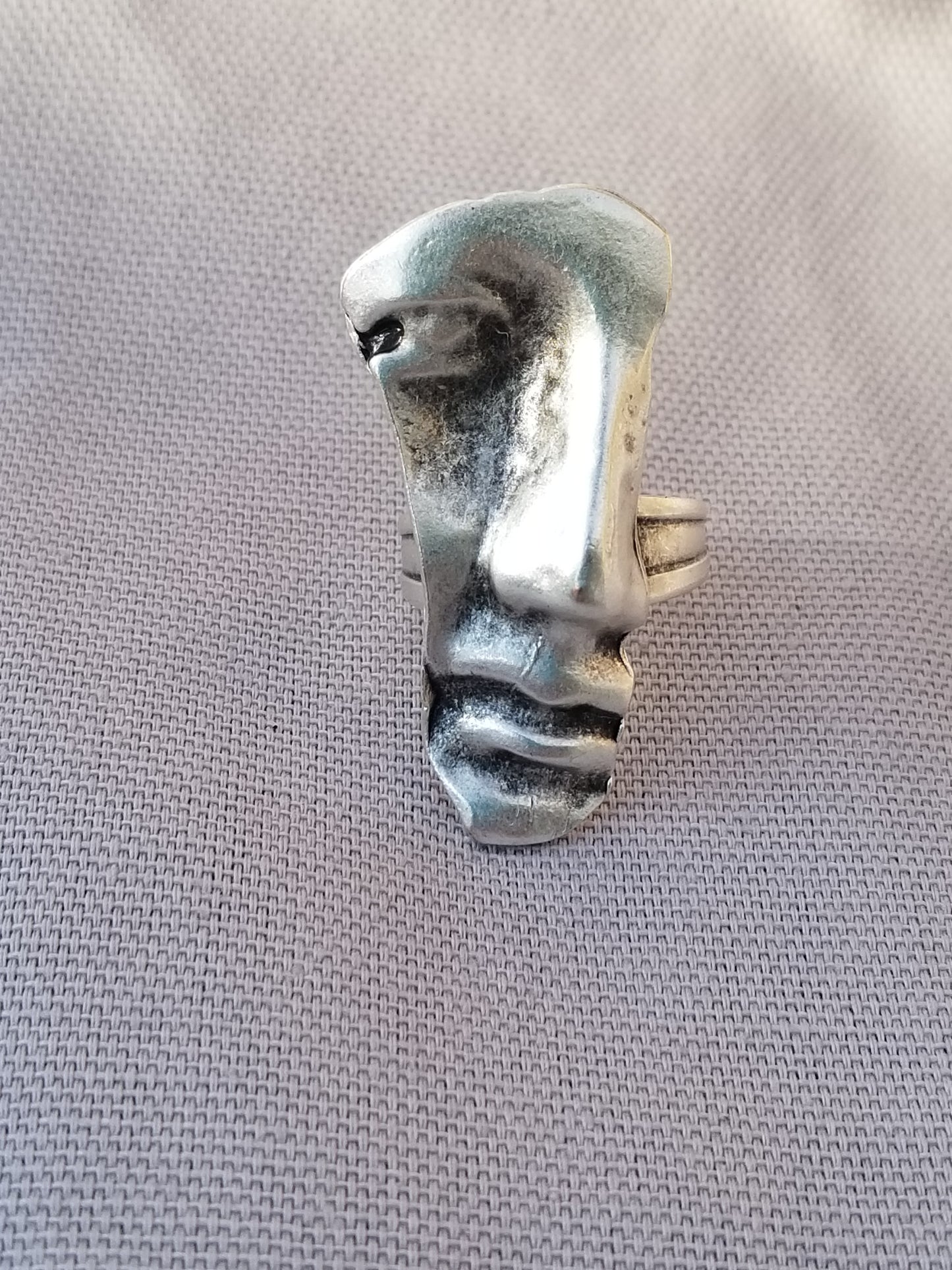 Silver Face Ring