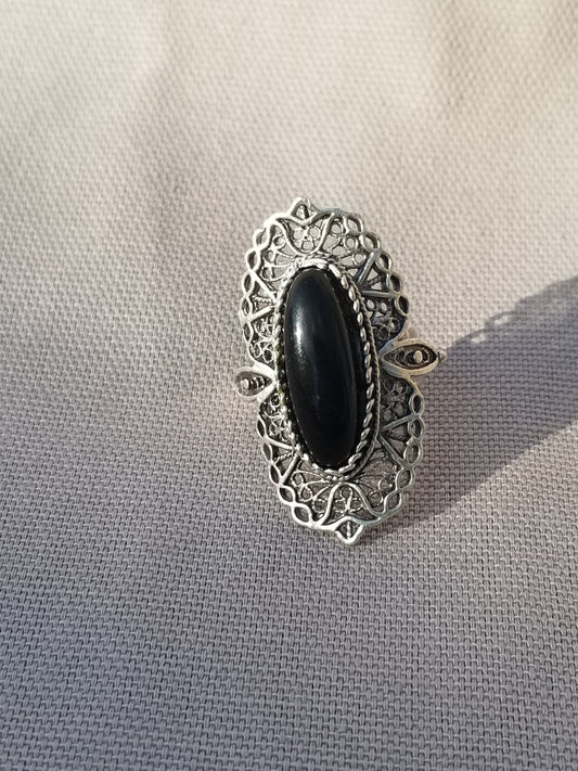 Black Onyx silver Ring