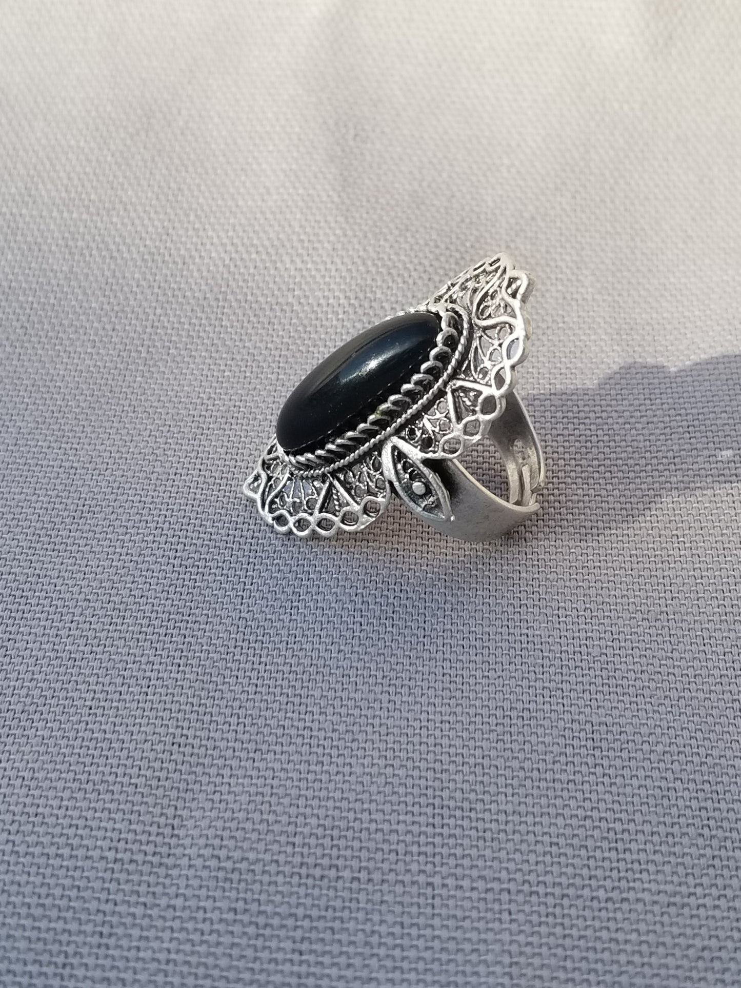 Black Onyx silver Ring