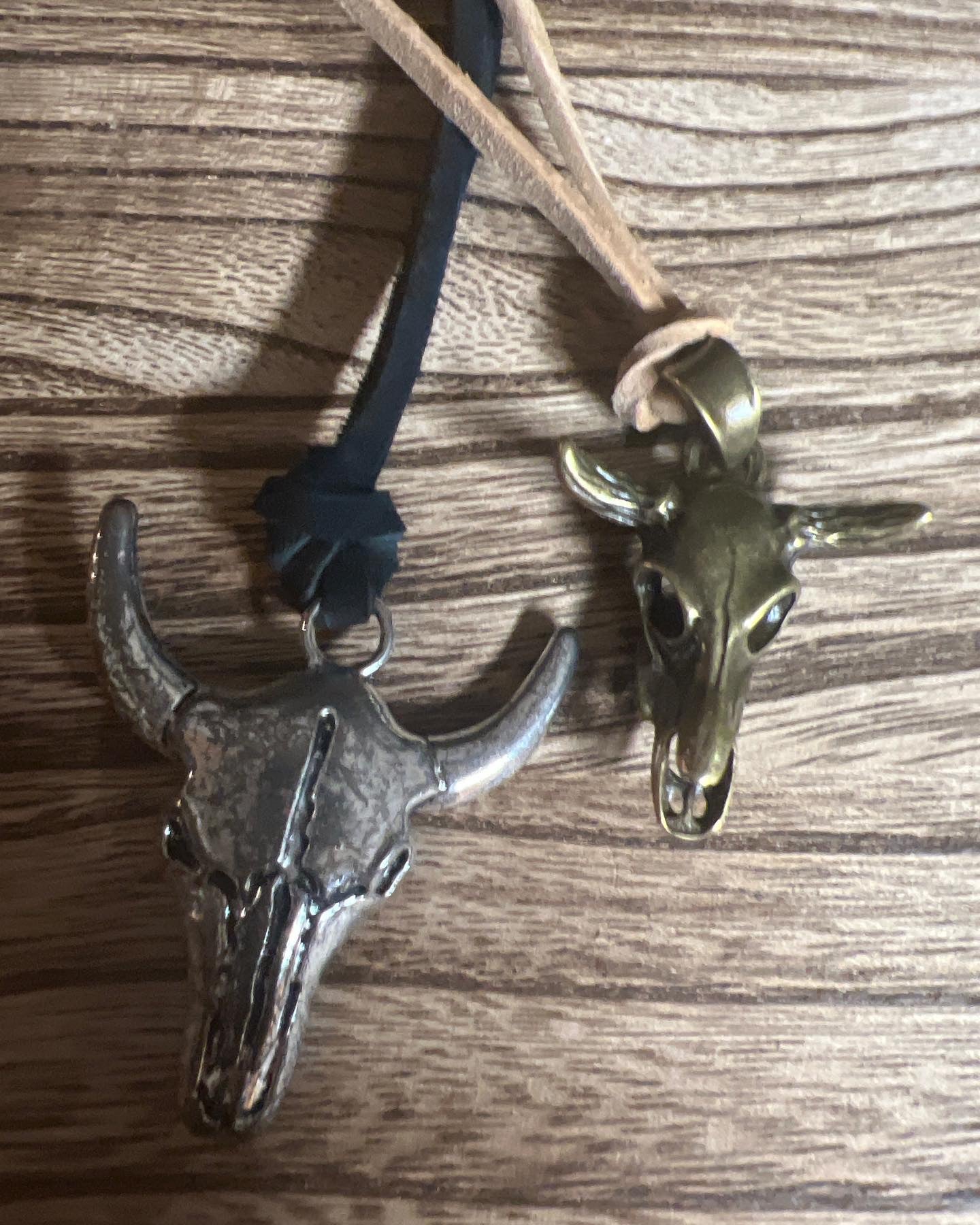 Bull Skull Leather Necklace