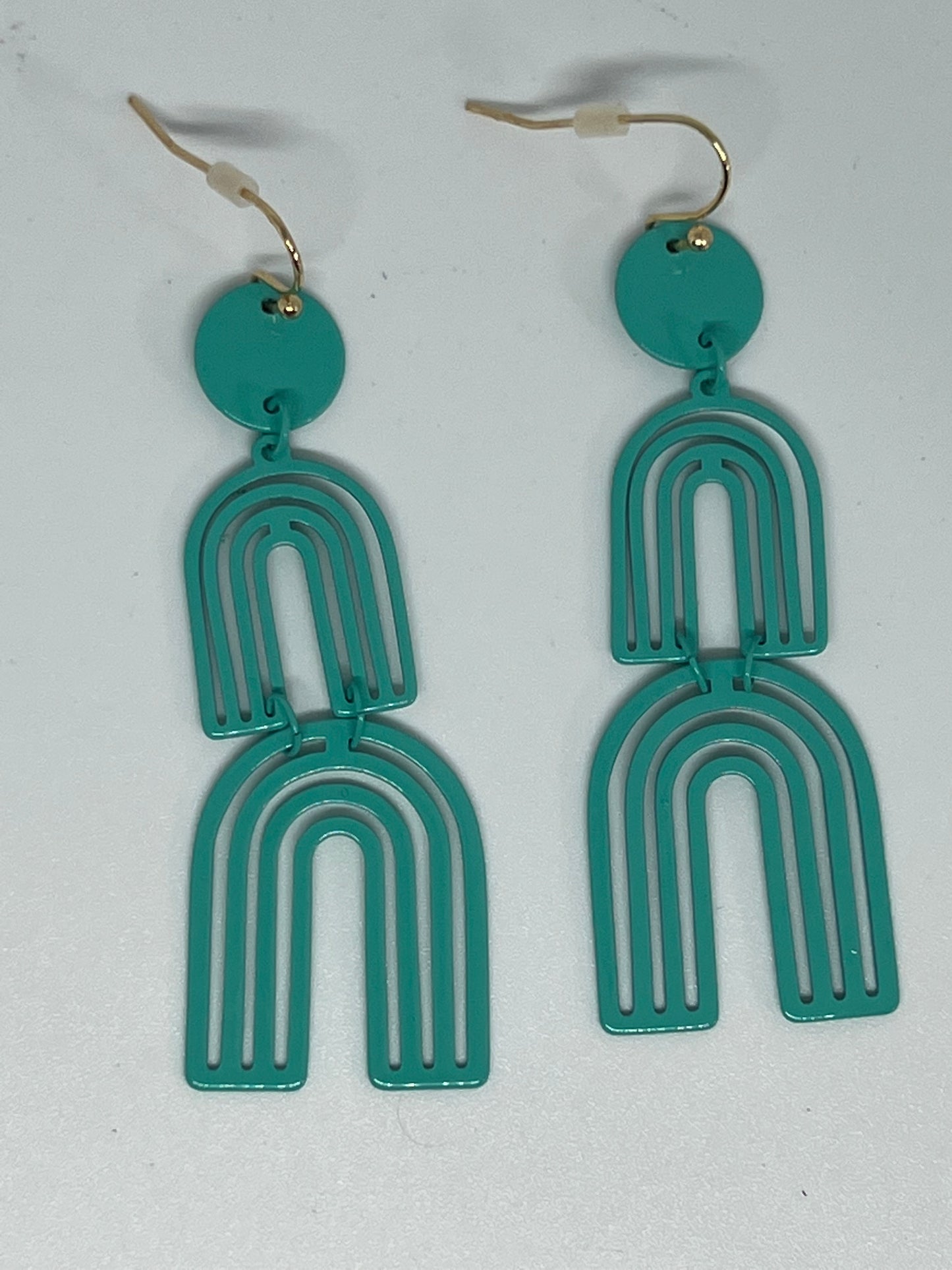 Aqua Blue Rainbow Shaped Earrings