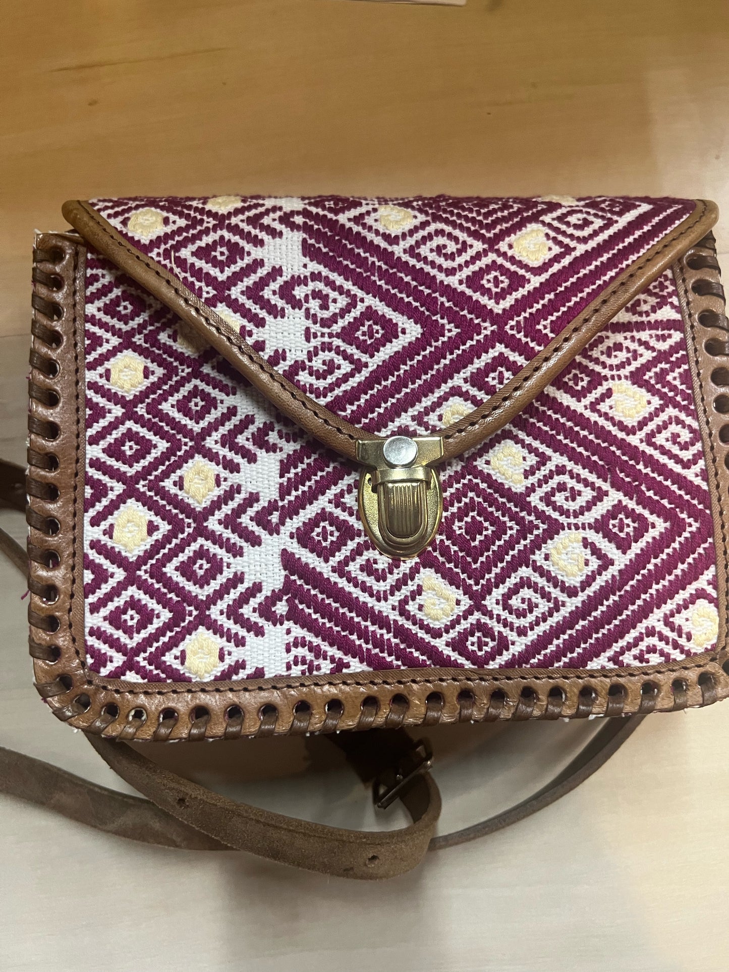 Woven Maroon pattern Purse